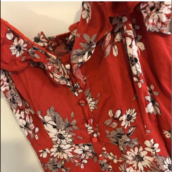 Bloom On Rust Red Floral Print Maxi Dress - Picture 5 of 10